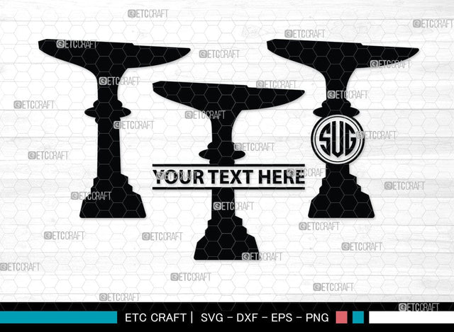 Anvil Monogram, Anvil Silhouette, Anvil and Hammer Silhouette, Blacksmith Svg, Workshop Svg, Anvil Bundle, SB00060 SVG ETC Craft 