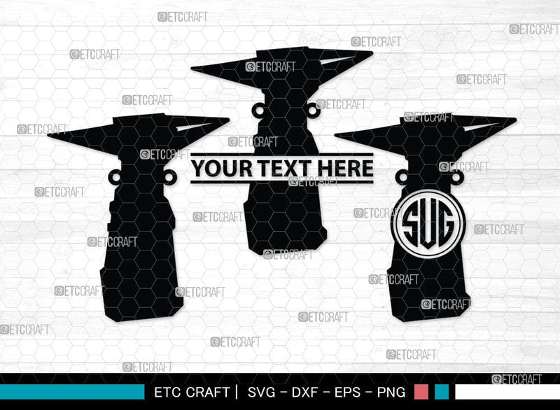 Anvil Monogram, Anvil Silhouette, Anvil and Hammer Silhouette, Blacksmith Svg, Workshop Svg, Anvil Bundle, SB00060 SVG ETC Craft 