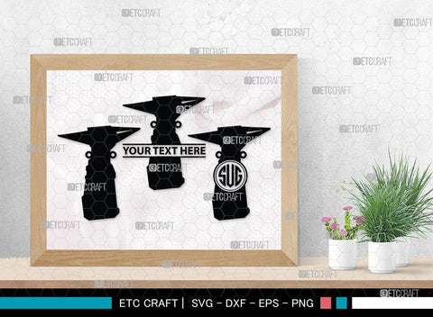 Anvil Monogram, Anvil Silhouette, Anvil and Hammer Silhouette, Blacksmith Svg, Workshop Svg, Anvil Bundle, SB00060 SVG ETC Craft 