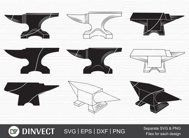 Anvil SVG Bundle, Anvil clipart, Anvil silhouette, Anvil circuit cut files, anvil clip art SVG Dinvect 