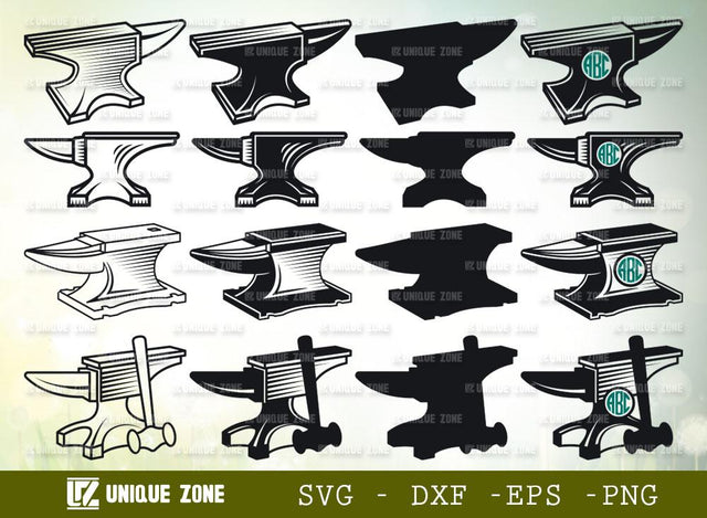 Anvil SVG Bundles | Hammer Svg | Blacksmith Tools Svg | Workshop Svg | Farrier Svg SVG Unique Zone 