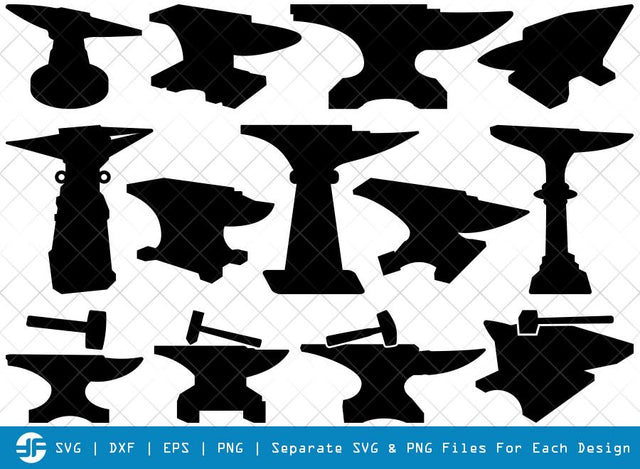 Anvil SVG Cut Files | Anvil Silhouette Bundle | Anvil and Hammer Svg | Blacksmith Tools Svg SVG ETC Craft 