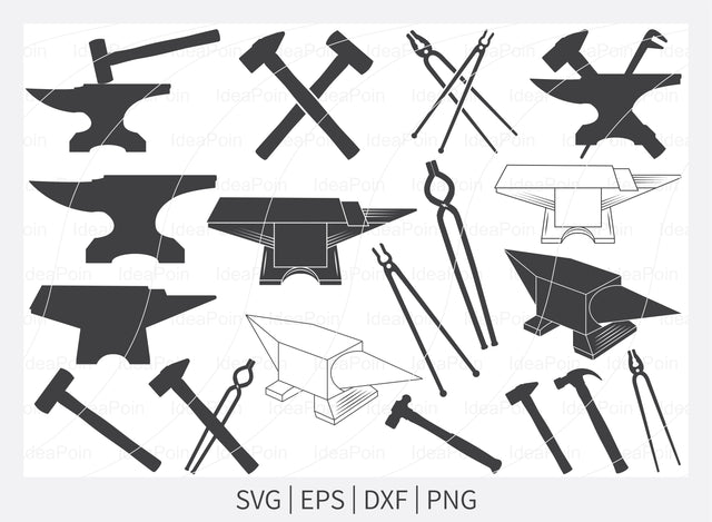 Anvil SVG, Hammer Clipart, Forged Steel Svg, Metal Iron Tool Svg, Anvil Logo, Blacksmith Tools Svg, Anvil Clipart, Anvil Cricut cut files SVG Dinvect 