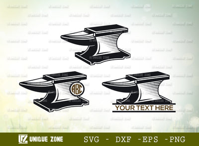 Anvil SVG, Hammer Svg, Blacksmith Tools Svg, Workshop Svg, Farrier Svg, Monogram, Anvil Logo, Anvil Clipart, Metal Iron Svg, Forged Steel Svg, SVG Unique Zone 