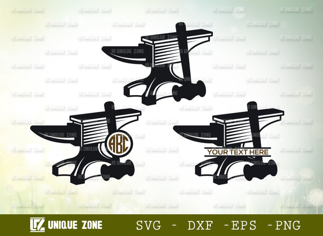 Anvil SVG, Hammer Svg, Blacksmith Tools Svg, Workshop Svg, Farrier Svg, Monogram, Anvil Logo, Anvil Clipart, Metal Iron Svg, Forged Steel Svg, SVG Unique Zone 