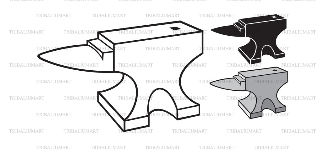 Anvil. Cut files for Cricut. Clip Art silhouettes (eps, svg, pdf, png ...