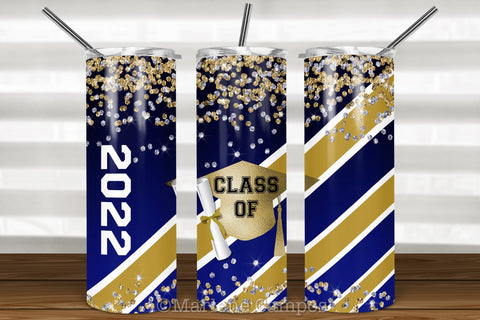 ANY YEAR Graduation Skinny Tumbler | Navy and Gold Sublimation Marlene Campos 