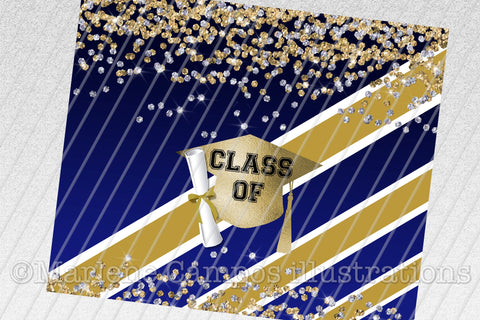 ANY YEAR Graduation Skinny Tumbler | Navy and Gold Sublimation Marlene Campos 