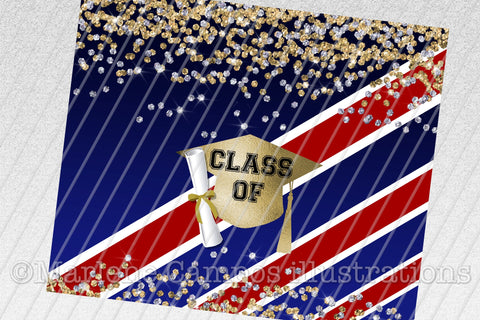 ANY YEAR Graduation Skinny Tumbler | Navy and Red Sublimation Marlene Campos 
