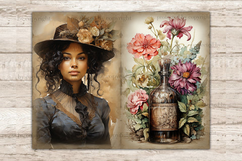 Apothecary Junk Journal Kit | Woman Ephemera SVG GlamArtZhanna 