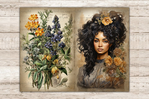 Apothecary Junk Journal Kit | Woman Ephemera SVG GlamArtZhanna 