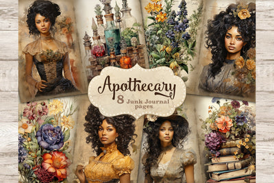 Apothecary Junk Journal Kit | Woman Ephemera SVG GlamArtZhanna 