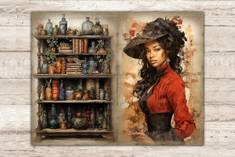 Apothecary Junk Journal Kit | Woman Ephemera SVG GlamArtZhanna 