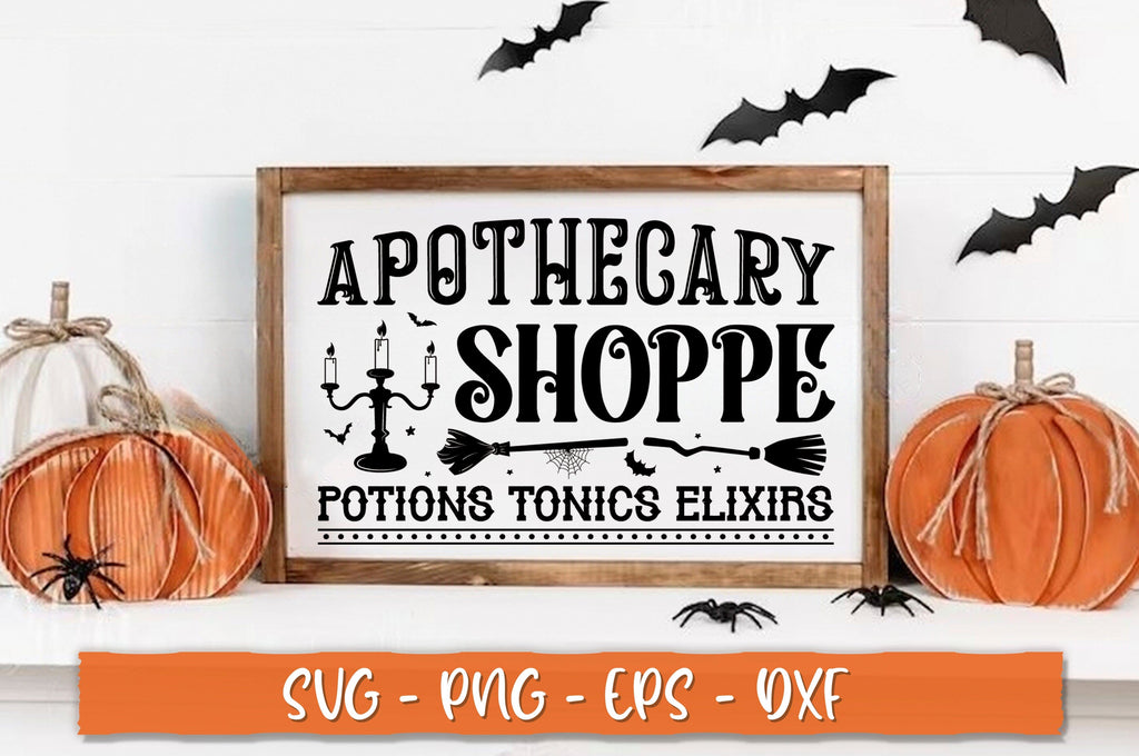 Apothecary shoppe potions tonics elixirs Sign SVG - So Fontsy