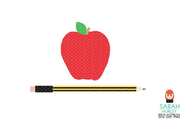 Apple And Pencil SVG Sarah Hurley 