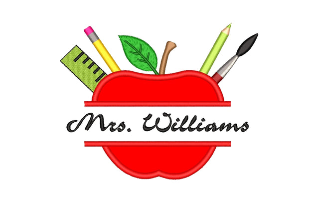 Apple applique embroidery design, Back to school embroidery file, 3 sizes, Instant download Embroidery/Applique DESIGNS Nino Nadaraia 