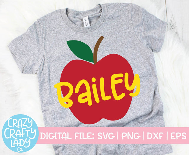 Apple | Back to School SVG Cut File SVG Crazy Crafty Lady Co. 