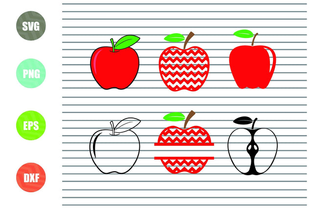 Apple Chevron Bundle SVG - Apple Monogram Bundle svg - Teacher Gift svg - Teacher Apple svg - Svg, Dxf, Png, Eps SVG Artstoredigital 