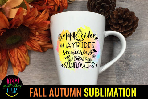 Apple Cider Hayrides Scarecrows -Fall Autumn Sublimation PNG Sublimation Happy Printables Club 