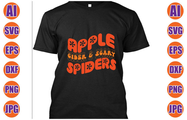 Apple Cider & Scary Spiders Retro SVG SVG Syaman 