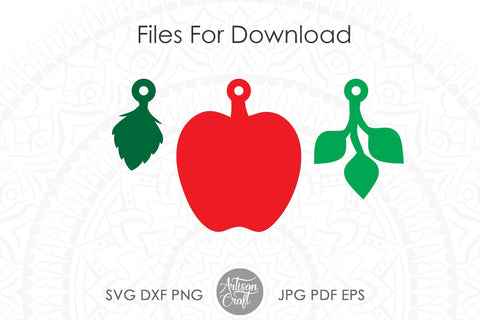 Apple earrings, leaves, earrings SVG SVG Artisan Craft SVG 