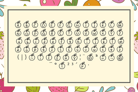Apple Fruit Font Font Aisyah 