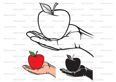 Apple in the hand SVG TribaliumArtSF 