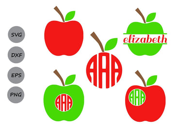 Apple Monogram| Apple SVG Cut Files SVG CosmosFineArt 