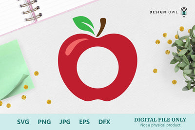 Apple monogram frame SVG Design Owl 