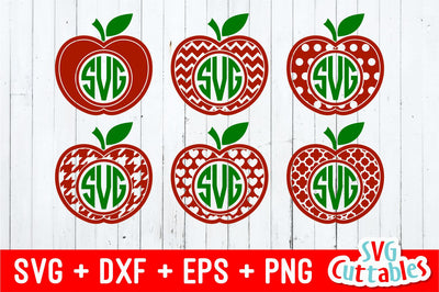 Apple Monogram Frames SVG Svg Cuttables 