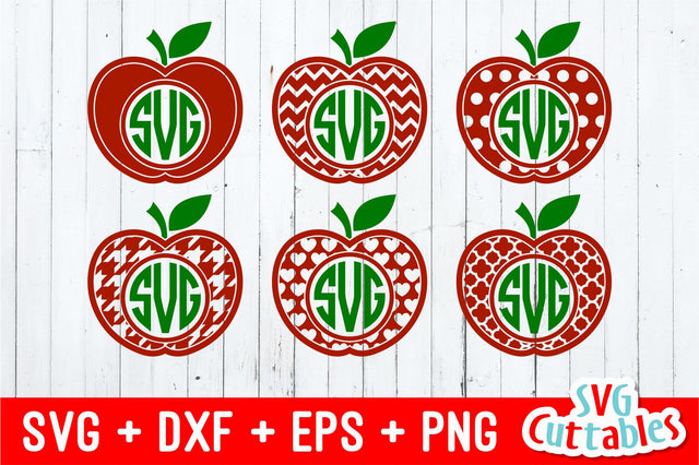Apple Monogram Frames SVG Svg Cuttables 