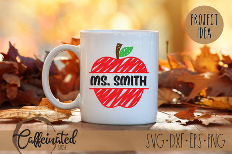 Apple Monogram SVG, Apple scribble SVG SVG Caffeinated SVGs 