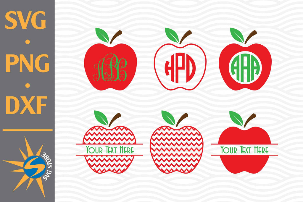 Apple Monogram SVG, PNG, DXF Digital Files Include - So Fontsy