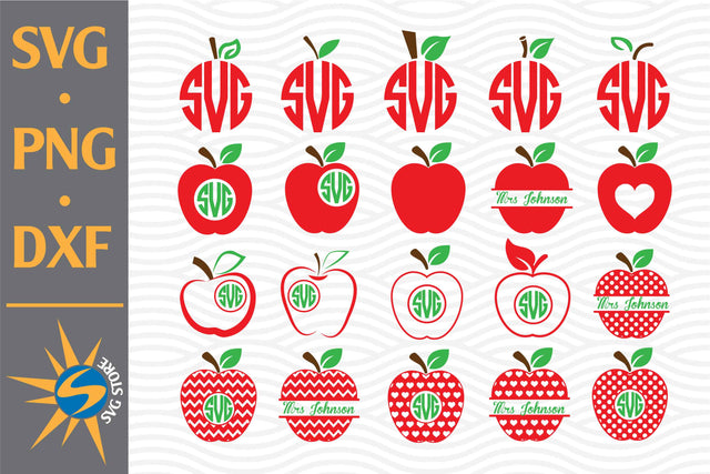 Apple Monogram SVG, PNG, DXF Digital Files Include SVG SVGStoreShop 