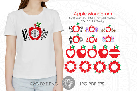 Apple monogram SVG, split monogram svg Sublimation Artisan Craft SVG 