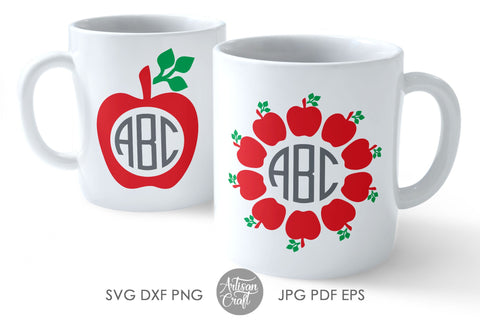 Apple monogram SVG, split monogram svg Sublimation Artisan Craft SVG 