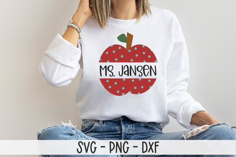 Apple Monogram SVG-Teacher Monogram SVG SVG Linden Valley Designs 