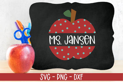 Apple Monogram SVG-Teacher Monogram SVG SVG Linden Valley Designs 