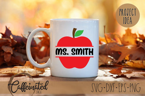 Apple Name Frame SVG, Apple Monogram SVG SVG Caffeinated SVGs 