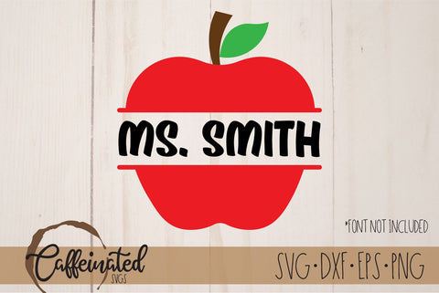 Apple Name Frame SVG, Apple Monogram SVG SVG Caffeinated SVGs 