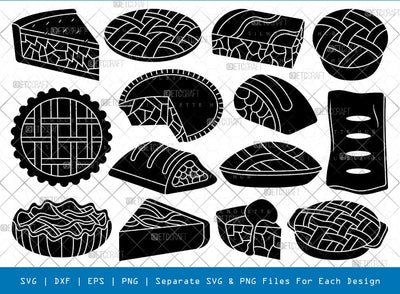 Apple Pie Silhouette, Apple Pie SVG, Food Svg, Apple Pie Slice Svg, Dessert Items, Apple Pie Bundle, SB00836 SVG ETC Craft 