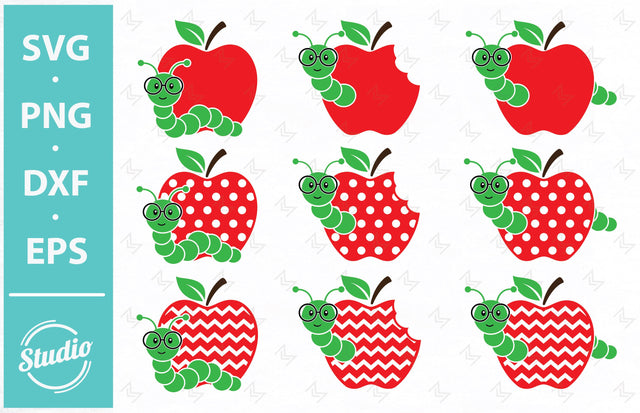 Apple Svg Bundle, Apple and Worm svg, apple Svg, apple monogram svg, Fruit Svg, back to school Svg, Teacher School Svg, Png, Dxf, Eps. SVG SailorMoonDigitals 