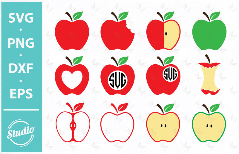 Apple Svg bundle, Apple Svg, Apple Name Frame Svg, Apple Monogram Svg ...
