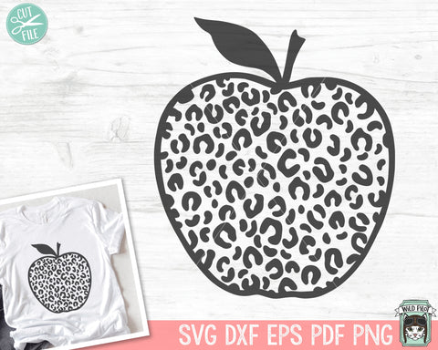 Apple SVG, Teacher Gift SVG, Teacher Shirt SVG, Leopard SVG SVG Wild Pilot 