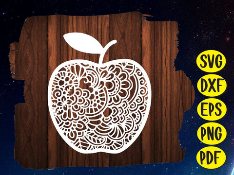 Apple Swirl Teacher Paper cut SVG Johan Ru designs 