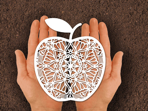 Apple Swirl Teacher Paper cut SVG Johan Ru designs 