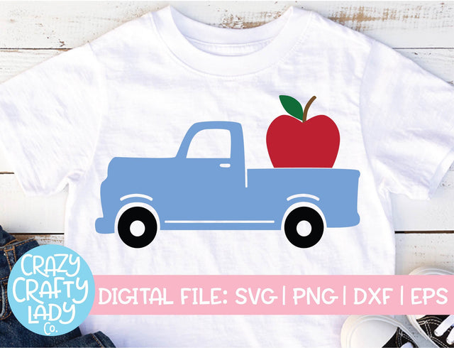 Apple Truck | Back to School SVG Cut File SVG Crazy Crafty Lady Co. 