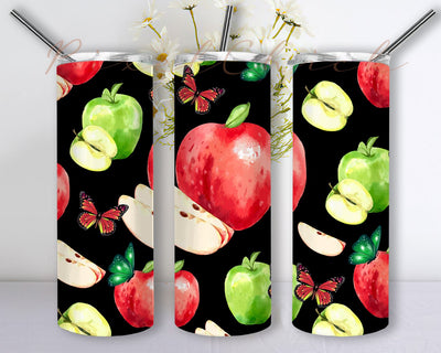 Apple Tumbler, 20 oz Skinny Tumbler, Wrap, Waterslide, Seamless, Halloween Tumbler PNG, Sublimation, Digital Download Sublimation PixelChick 