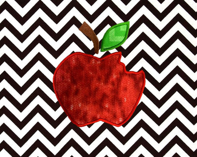 Apple with Bite Applique Embroidery Design Embroidery/Applique DESIGNS Designed by Geeks 