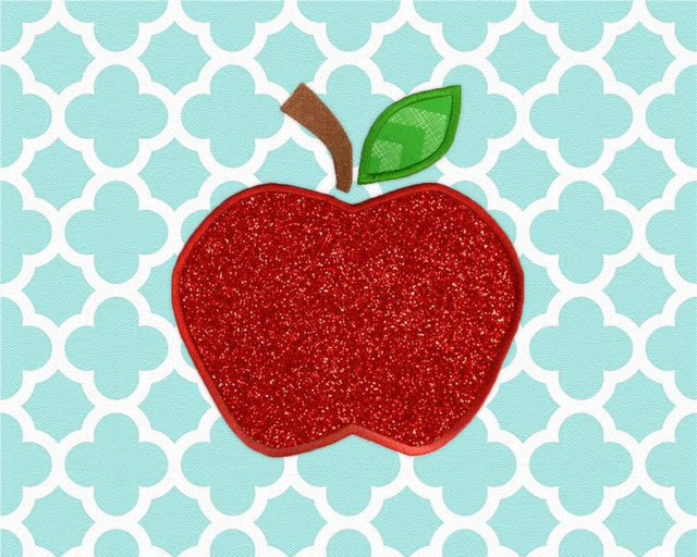 Apple with Leaf Applique Embroidery Design Embroidery/Applique Designed by Geeks 